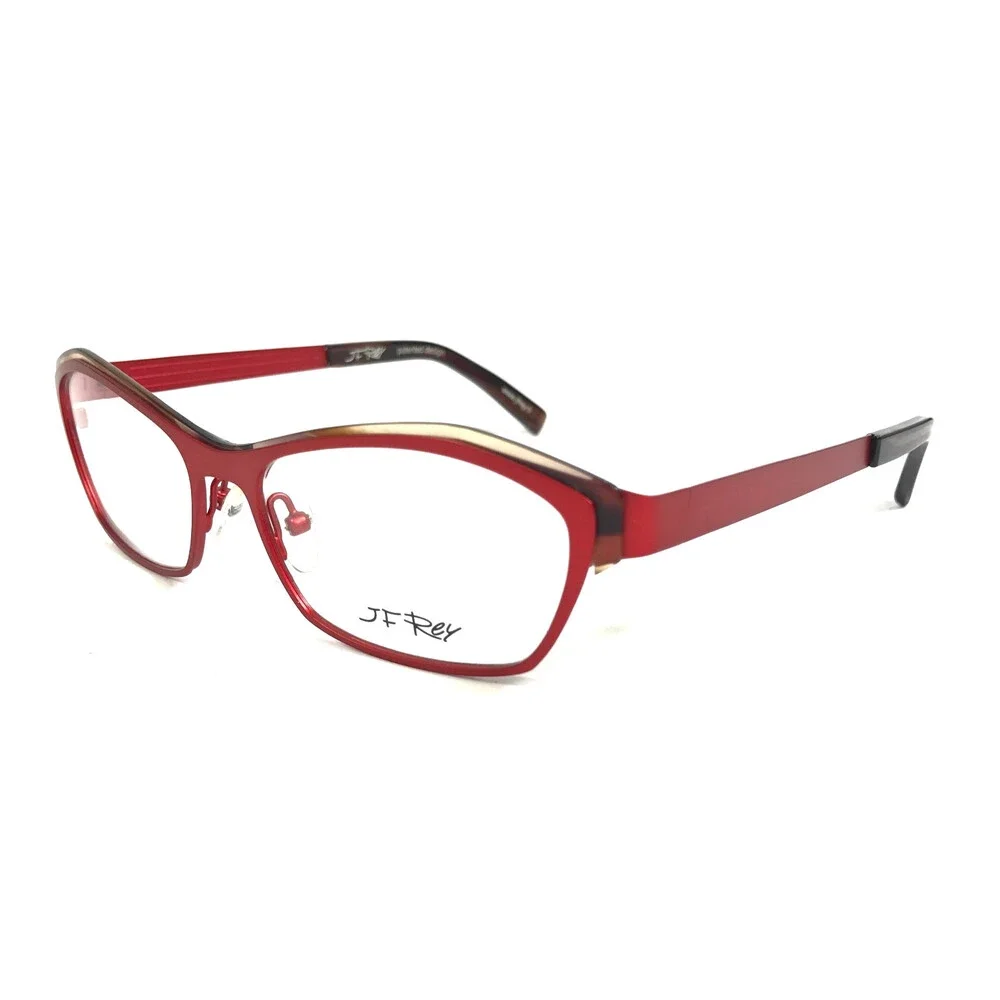 J.F. Rey Eyeglasses Frames JF2555 3090 Matte Red Brown Tortoise 53-15-134
